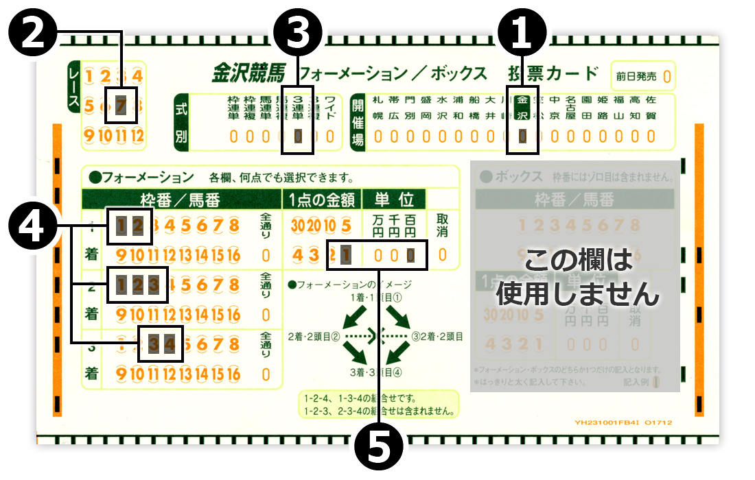 三 連 単 フォーメーション